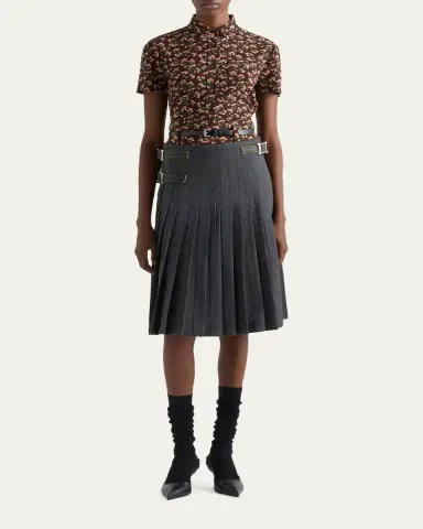 Prada Floral Silk Georgette Blouse | Thumbnail 2 Prada Floral Silk Georgette Blouse | Thumbnail 2