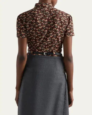 Prada Floral Silk Georgette Blouse | Thumbnail 3 Prada Floral Silk Georgette Blouse | Thumbnail 3