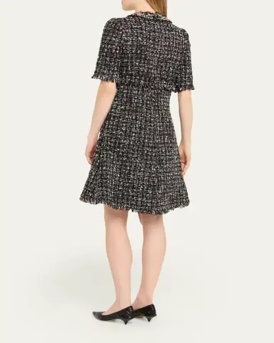 Rickie Freeman for Teri Jon Crystal-Trim Fringed Tweed Dress | Thumbnail 3 Rickie Freeman for Teri Jon Crystal-Trim Fringed Tweed Dress | Thumbnail 3
