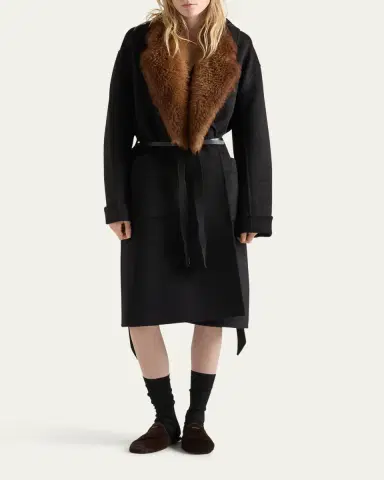 Prada Cashmere Long Wrap Coat | Thumbnail 2 Prada Cashmere Long Wrap Coat | Thumbnail 2