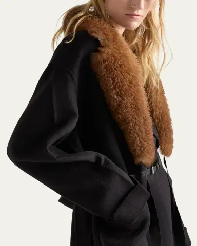 Prada Cashmere Long Wrap Coat | Thumbnail 4 Prada Cashmere Long Wrap Coat | Thumbnail 4