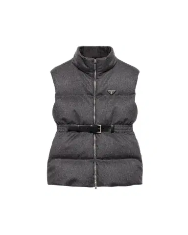 Prada Belted Velvet Down Puffer Jacket | Thumbnail 1 Prada Belted Velvet Down Puffer Jacket | Thumbnail 1