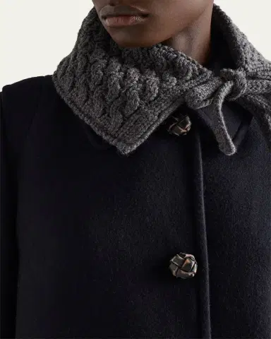 Prada Loden Leather-Button SIngle-Breasted Wool Coat | Thumbnail 5 Prada Loden Leather-Button SIngle-Breasted Wool Coat | Thumbnail 5