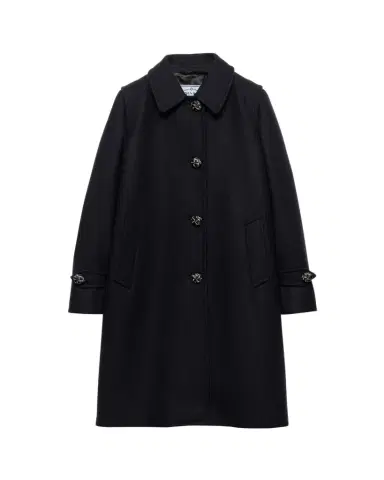 Prada Loden Leather-Button SIngle-Breasted Wool Coat | Thumbnail 1 Prada Loden Leather-Button SIngle-Breasted Wool Coat | Thumbnail 1