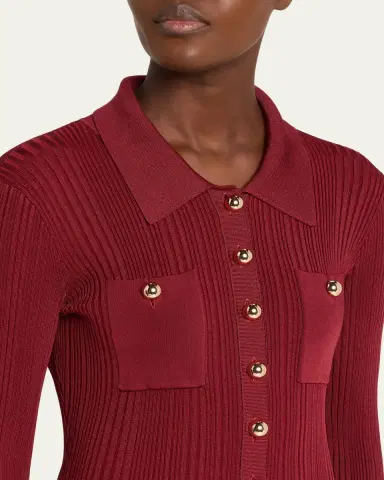 Self-Portrait Ribbed Knit Midi Dress | Thumbnail 5 Self-Portrait Ribbed Knit Midi Dress | Thumbnail 5