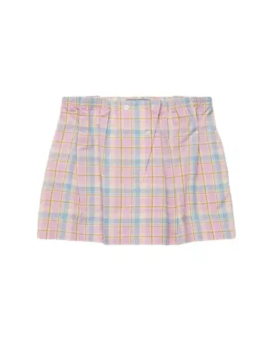 Prada Check Popeline Gathered Mini Skirt | Thumbnail 1 Prada Check Popeline Gathered Mini Skirt | Thumbnail 1