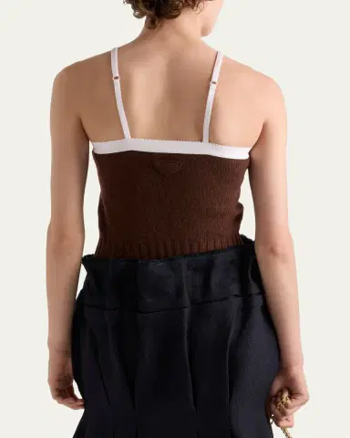Prada Cashmere-Wool Knit Crop Tank Top | Thumbnail 6 Prada Cashmere-Wool Knit Crop Tank Top | Thumbnail 6