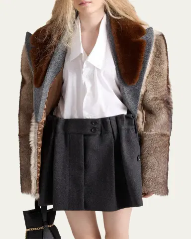 Prada Chevron Pleated Mini Skirt | Thumbnail 4 Prada Chevron Pleated Mini Skirt | Thumbnail 4