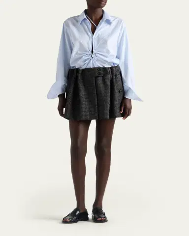 Prada Ruched Laced Collared Blouse | Thumbnail 2 Prada Ruched Laced Collared Blouse | Thumbnail 2