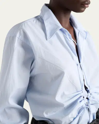 Prada Ruched Laced Collared Blouse | Thumbnail 5 Prada Ruched Laced Collared Blouse | Thumbnail 5