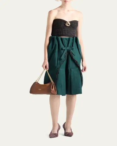 Prada Cashmere & Wool Bandeau Top with Brooch | Thumbnail 2 Prada Cashmere & Wool Bandeau Top with Brooch | Thumbnail 2