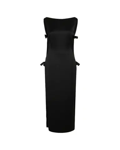BERNADETTE Colette Bow Low-Back Cape Sleeveless Gown | Thumbnail 1 BERNADETTE Colette Bow Low-Back Cape Sleeveless Gown | Thumbnail 1