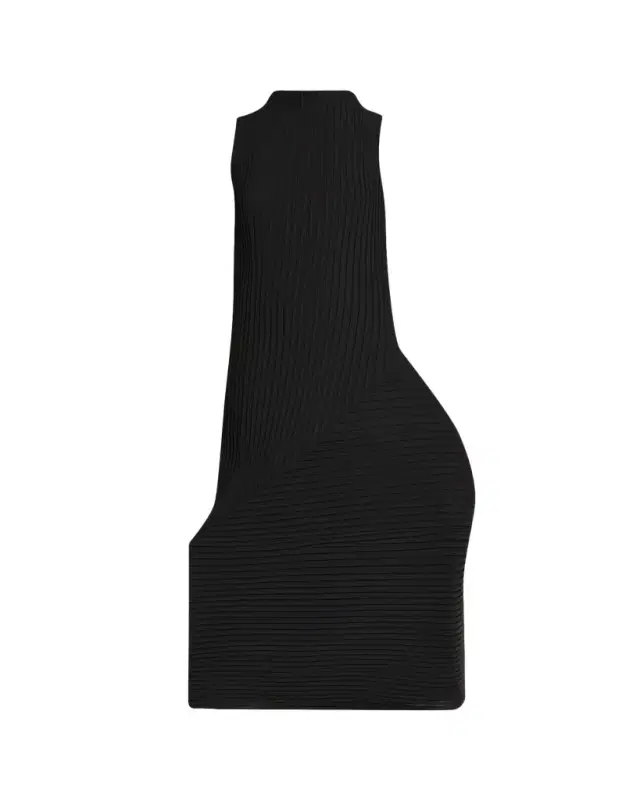 Folded Pleats Sleeveless Midi Dress Folded Pleats Sleeveless Midi Dress
