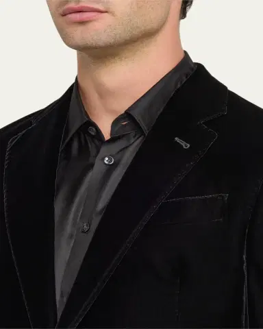Giorgio Armani Men's Velvet Notch Lapel Dinner Jacket | Thumbnail 5 Giorgio Armani Men's Velvet Notch Lapel Dinner Jacket | Thumbnail 5