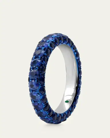 Graziela Gems Blue Rhodium Blue Sapphire 3-Sided Band Ring | Thumbnail 3 Graziela Gems Blue Rhodium Blue Sapphire 3-Sided Band Ring | Thumbnail 3