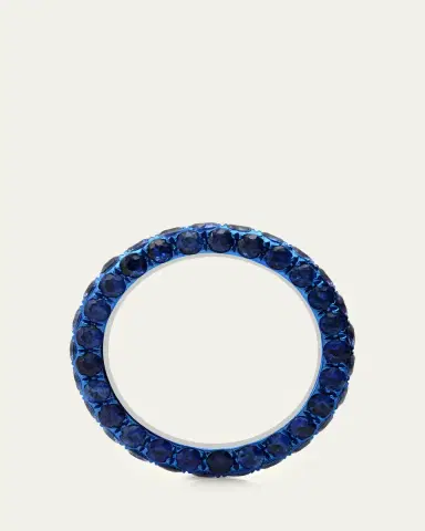 Graziela Gems Blue Rhodium Blue Sapphire 3-Sided Band Ring | Thumbnail 4 Graziela Gems Blue Rhodium Blue Sapphire 3-Sided Band Ring | Thumbnail 4