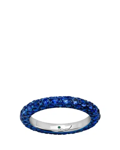 Graziela Gems Blue Rhodium Blue Sapphire 3-Sided Band Ring | Thumbnail 1 Graziela Gems Blue Rhodium Blue Sapphire 3-Sided Band Ring | Thumbnail 1