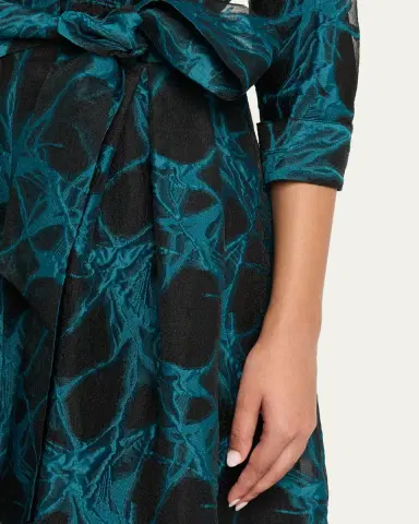 Rickie Freeman for Teri Jon A-Line Organza Jacquard Shirt Gown | Thumbnail 5 Rickie Freeman for Teri Jon A-Line Organza Jacquard Shirt Gown | Thumbnail 5