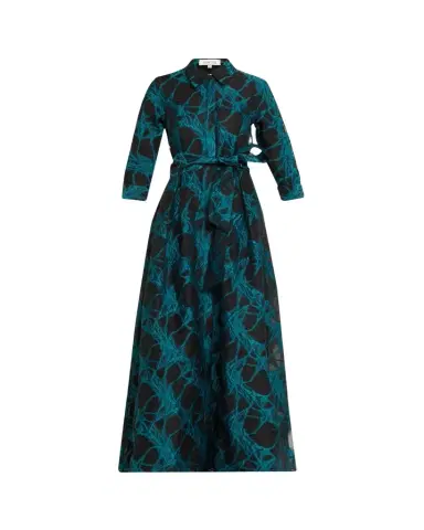 Rickie Freeman for Teri Jon A-Line Organza Jacquard Shirt Gown | Thumbnail 1 Rickie Freeman for Teri Jon A-Line Organza Jacquard Shirt Gown | Thumbnail 1