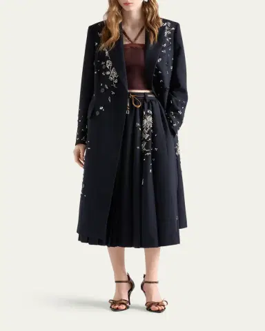 Prada Embroidered Wool Midi Skirt | Thumbnail 2 Prada Embroidered Wool Midi Skirt | Thumbnail 2