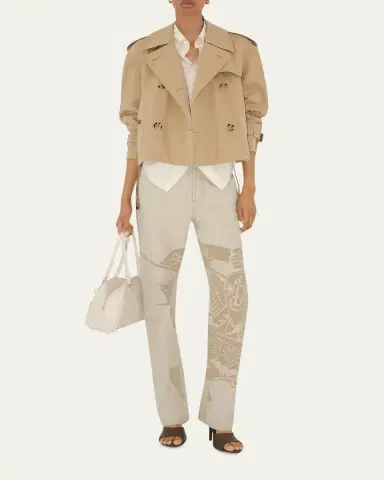 Burberry Haltye Cropped Gabardine Trench Jacket | Thumbnail 2 Burberry Haltye Cropped Gabardine Trench Jacket | Thumbnail 2
