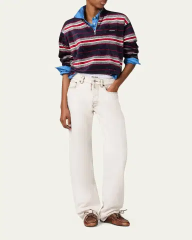 Miu Miu Mid-Rise Straight-Leg Denim Pants | Thumbnail 2 Miu Miu Mid-Rise Straight-Leg Denim Pants | Thumbnail 2