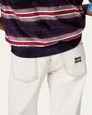 Miu Miu Mid-Rise Straight-Leg Denim Pants | Thumbnail 5 Miu Miu Mid-Rise Straight-Leg Denim Pants | Thumbnail 5