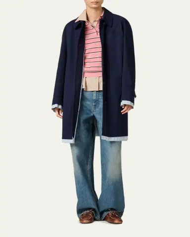 Miu Miu Striped Cotton Knit Short-Sleeve Polo Shirt | Thumbnail 2 Miu Miu Striped Cotton Knit Short-Sleeve Polo Shirt | Thumbnail 2
