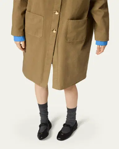 Miu Miu Contrast Hood Trench Coat With Belt | Thumbnail 4 Miu Miu Contrast Hood Trench Coat With Belt | Thumbnail 4