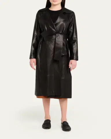 ARMA Yava Wrap-Front Leather Coat | Thumbnail 2 ARMA Yava Wrap-Front Leather Coat | Thumbnail 2