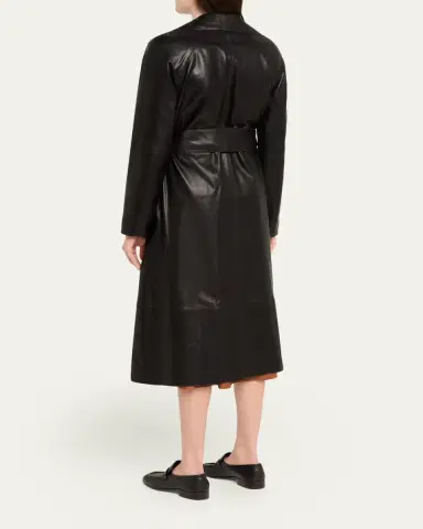ARMA Yava Wrap-Front Leather Coat | Thumbnail 3 ARMA Yava Wrap-Front Leather Coat | Thumbnail 3