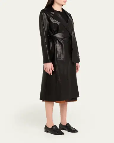 ARMA Yava Wrap-Front Leather Coat | Thumbnail 4 ARMA Yava Wrap-Front Leather Coat | Thumbnail 4