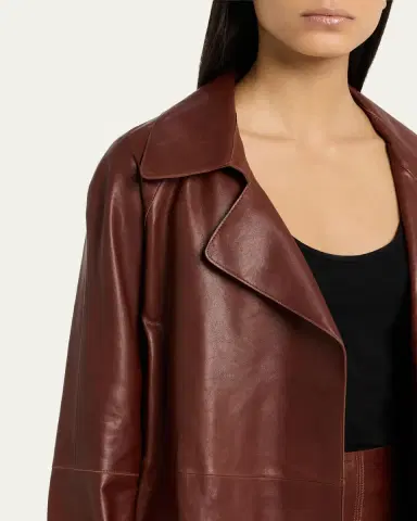Arma Yava Wrap-Front Leather Coat | Thumbnail 5 Arma Yava Wrap-Front Leather Coat | Thumbnail 5