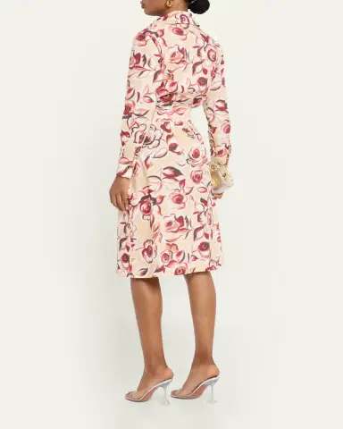 Chiara Boni La Petite Robe Belted Floral-Print Midi Shirtdress | Thumbnail 3 Chiara Boni La Petite Robe Belted Floral-Print Midi Shirtdress | Thumbnail 3