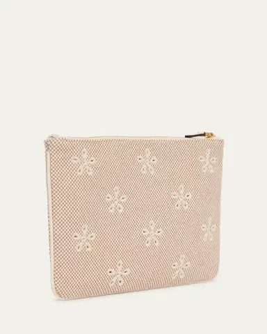 Valentino Garavani Eyelet-Embroidered Canvas Clutch Bag | Thumbnail 3 Valentino Garavani Eyelet-Embroidered Canvas Clutch Bag | Thumbnail 3