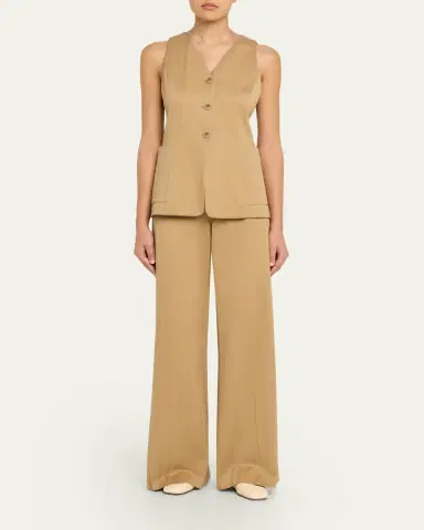 Max Mara Herringbone Striped Jersey Wide-Leg Pants | Thumbnail 2 Max Mara Herringbone Striped Jersey Wide-Leg Pants | Thumbnail 2