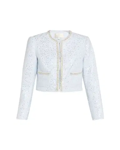 LoveShackFancy Kelli Sequined Tweed Jacket | Thumbnail 1 LoveShackFancy Kelli Sequined Tweed Jacket | Thumbnail 1