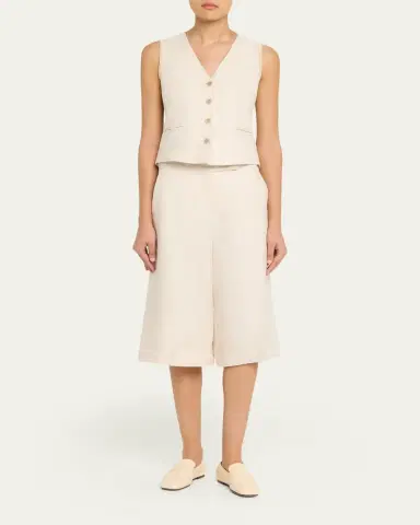 Max Mara Button-Down Mixed Media Vest | Thumbnail 2 Max Mara Button-Down Mixed Media Vest | Thumbnail 2