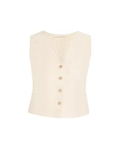 Max Mara Button-Down Mixed Media Vest | Thumbnail 1 Max Mara Button-Down Mixed Media Vest | Thumbnail 1
