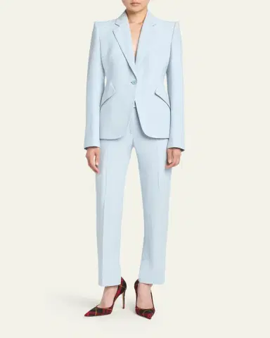 McQueen Single-Button Crepe Jacket | Thumbnail 2 McQueen Single-Button Crepe Jacket | Thumbnail 2