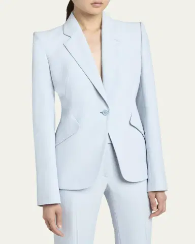 McQueen Single-Button Crepe Jacket | Thumbnail 4 McQueen Single-Button Crepe Jacket | Thumbnail 4