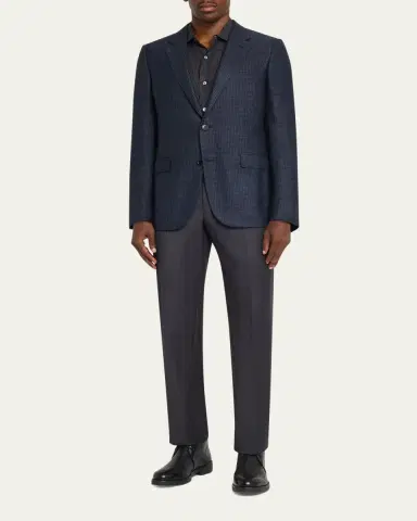 Zegna Men's Woven Houndstooth Single-Breasted Sport Coat | Thumbnail 2 Zegna Men's Woven Houndstooth Single-Breasted Sport Coat | Thumbnail 2