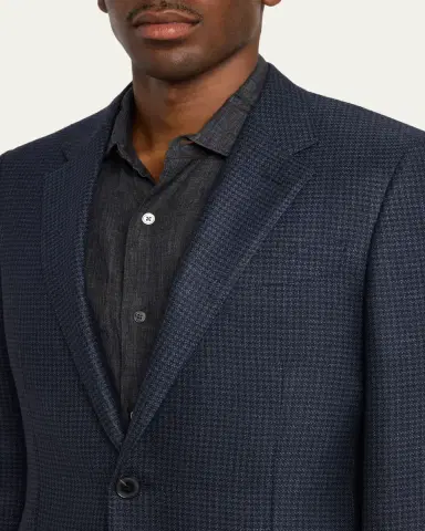 Zegna Men's Woven Houndstooth Single-Breasted Sport Coat | Thumbnail 5 Zegna Men's Woven Houndstooth Single-Breasted Sport Coat | Thumbnail 5