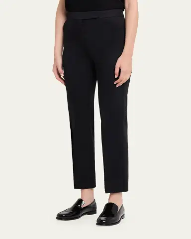 Max Mara Cotton-Stretch Slim-Leg Ankle Pants | Thumbnail 4 Max Mara Cotton-Stretch Slim-Leg Ankle Pants | Thumbnail 4