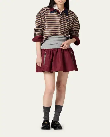 Miu Miu Mixed-Media Technical Mini Skirt | Thumbnail 2 Miu Miu Mixed-Media Technical Mini Skirt | Thumbnail 2
