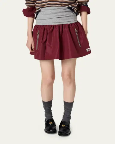 Miu Miu Mixed-Media Technical Mini Skirt | Thumbnail 4 Miu Miu Mixed-Media Technical Mini Skirt | Thumbnail 4