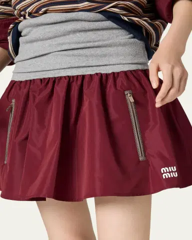 Miu Miu Mixed-Media Technical Mini Skirt | Thumbnail 5 Miu Miu Mixed-Media Technical Mini Skirt | Thumbnail 5