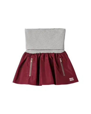 Miu Miu Mixed-Media Technical Mini Skirt | Thumbnail 1 Miu Miu Mixed-Media Technical Mini Skirt | Thumbnail 1