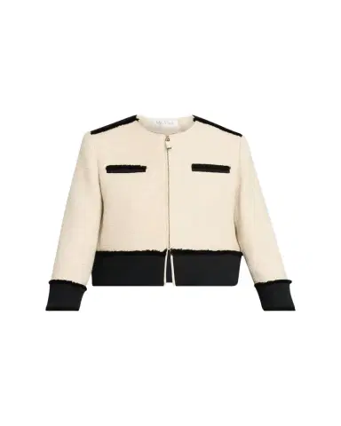 Max Mara Woven Fringe-Trim Crop Jacket | Thumbnail 1 Max Mara Woven Fringe-Trim Crop Jacket | Thumbnail 1