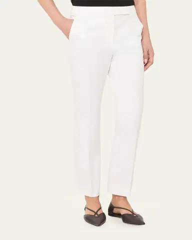 Max Mara Silk Slim-Leg Ankle Cigarette Pants | Thumbnail 3 Max Mara Silk Slim-Leg Ankle Cigarette Pants | Thumbnail 3